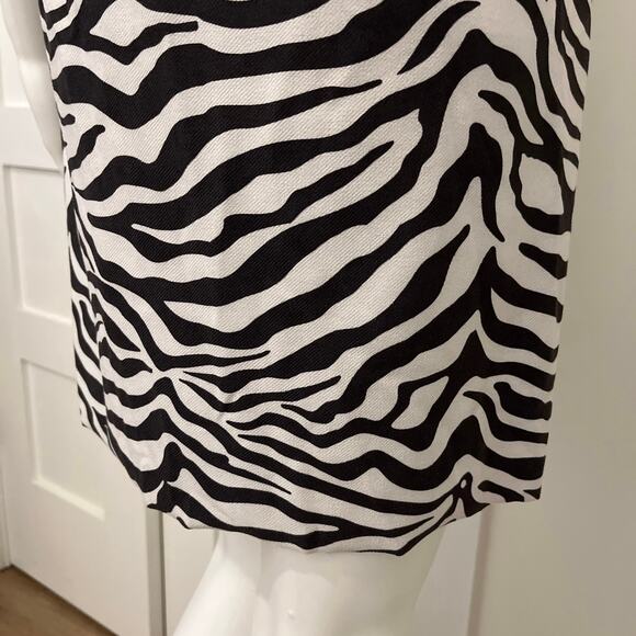 New Zara Faux Suede Zebra Cream Black A-line Mini Dress Size Small - Picture 6 of 7